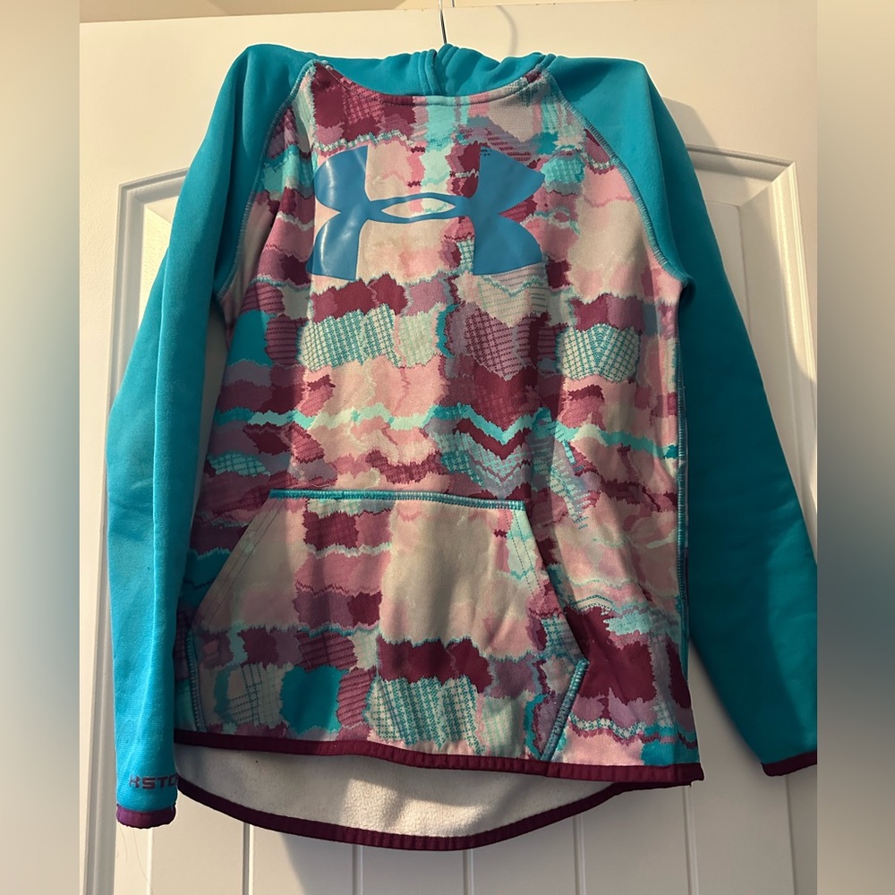 Under Armour Teal and Pink Patterned Hoodie
